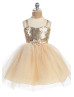 Tutu Sequin Knee Length Flower Girl Dress With Bow